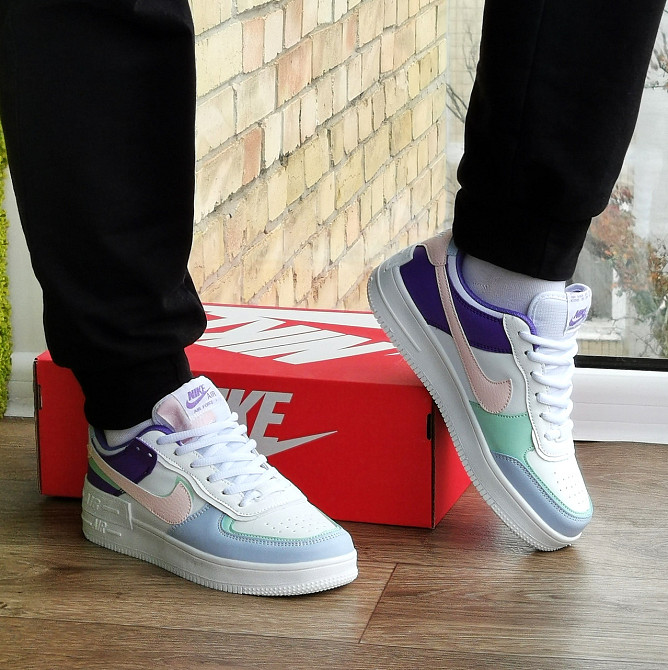Кросівки Nike Force Білі Найк Шкіряні Форси Shadow Різнобарвні (розміри: 36,37,38,39,40,41) - 22 Дніпро - фото 10