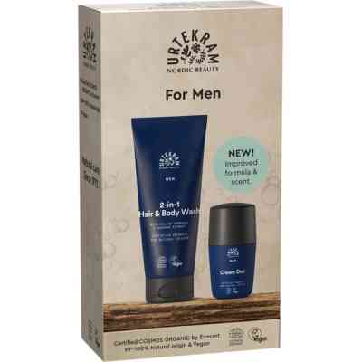 Набор косметики Urtekram Органический мужской Средство для мытья головы и тела 200 мл + Роликовый дезодорант 50 мл (5701058013954) Винница