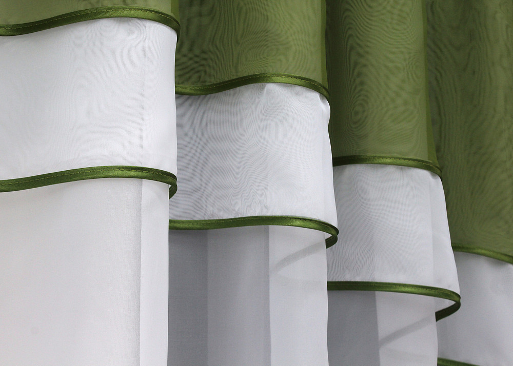 Кухонная гардина VR-Textil № 036к арка белый с оливковым 280х170 см (52-0926) Киев - изображение 4