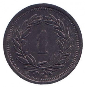 Монета 1 раппен. 1942 год, Швейцария. Полтава - изображение 1