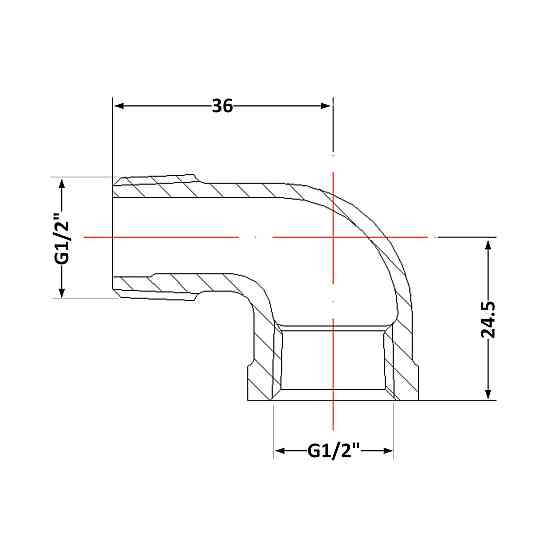 Угол чугунный 1/2