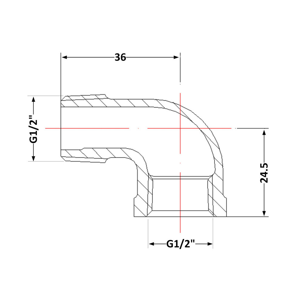 Угол чугунный 1/2
