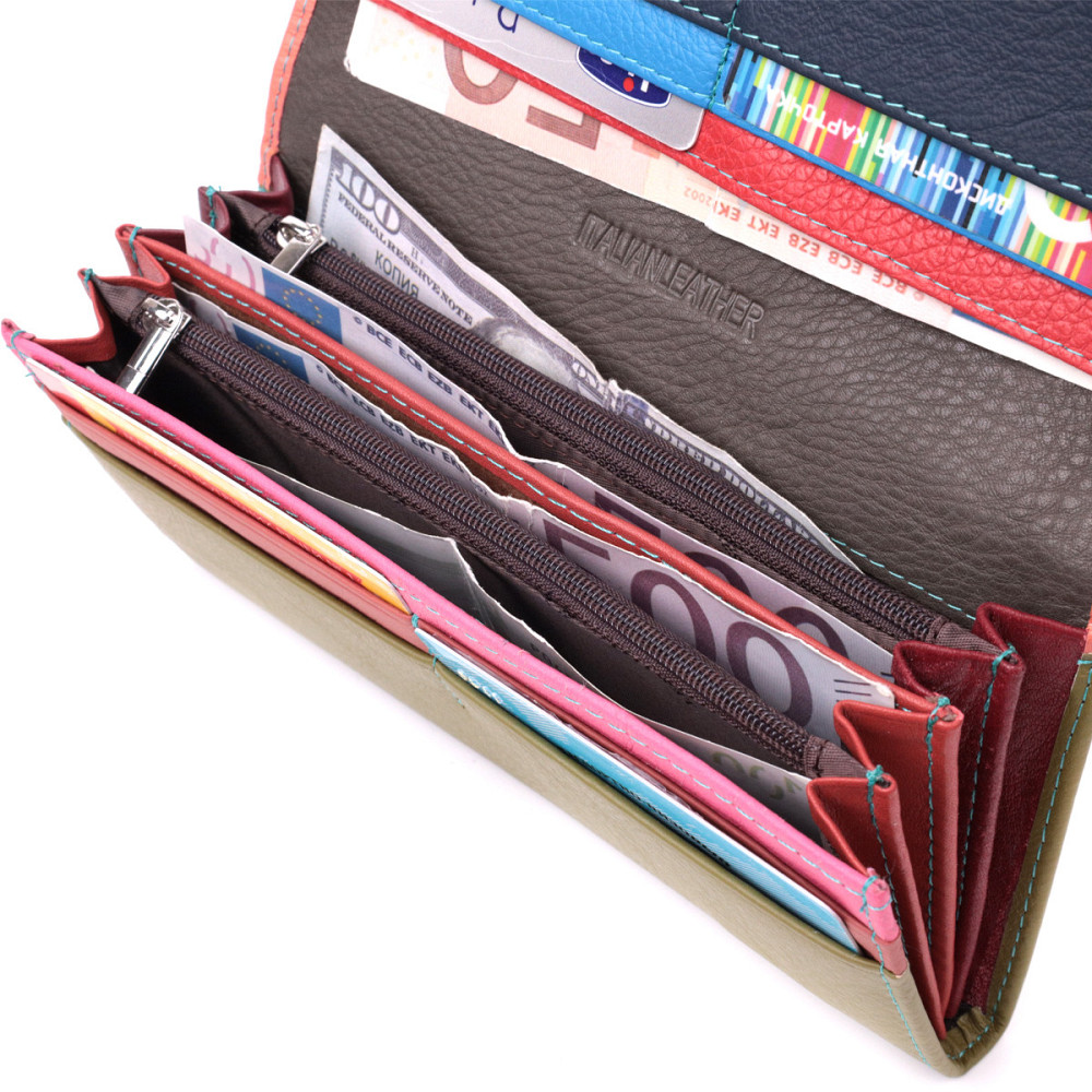 Практичный кошелек для женщин из натуральной кожи Разноцветный (ST Leather) Киев - изображение 1