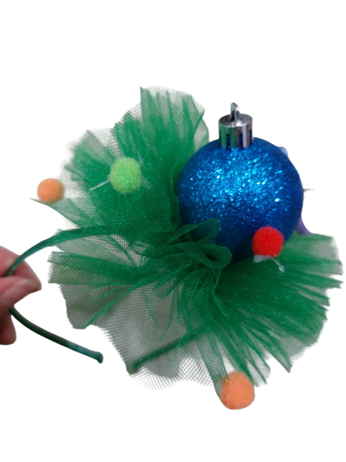 Новорічний обруч на голову з кулькою для свята one size різнобарвний Київ - фото 2