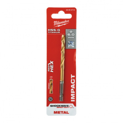 Сверло Milwaukee по металлу RedHEX HSS-G TiN, 6,0 мм (48894714) Винница - изображение 3