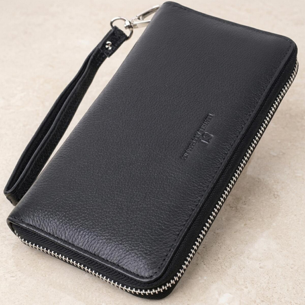 Красивий клатч унісекс на одне відділення з натуральної шкіри ST Leather 22697 Чорний Київ - фото 11