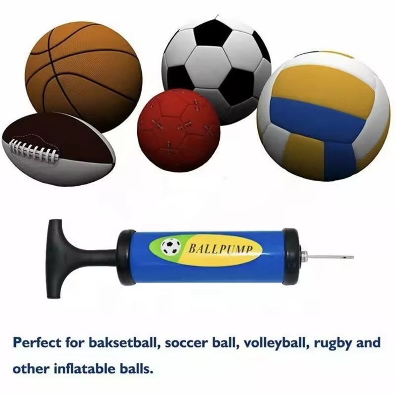 Ручний насос для м'ячів 6-ти дюймовий зі шлангами та металевими голками в комплекті CZST-021 синій Кам'янець-Подільський - фото 5