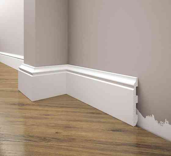 Плинтус под покраску из дюрополимера Элегант LPC - 07 (2м.п.) 79х12,9мм Днепр