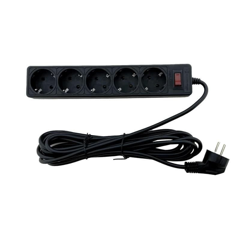 Сетевой фильтр с заземлением 5 гнезд, 3 м, черный Днепр - изображение 4