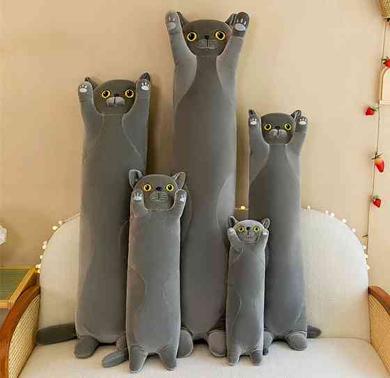 Британский Кот батон 90 см Серый Киев