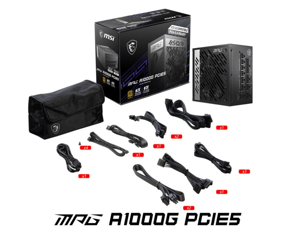 Блок живлення MSI MPG A1000G PCIE5 1000W ( Чорний ) Харьков - изображение 4