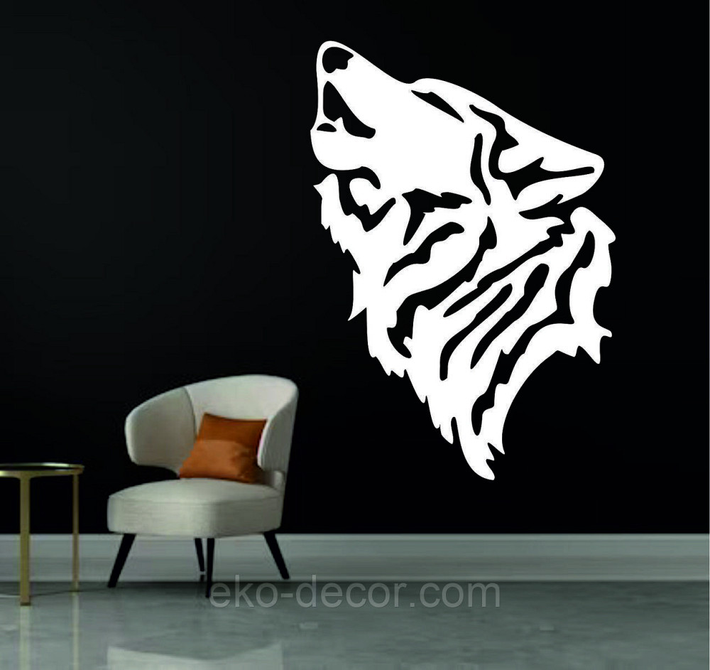 Декоративное настенное Панно «Волк», Декор на стену 110*76 см, Белый Киев - изображение 1