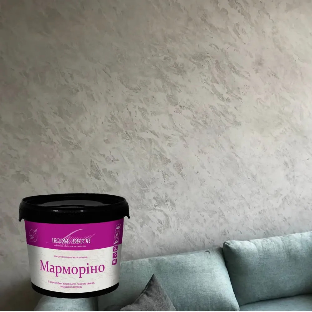 Декоративна штукатурка Марморіно Ircom Decor 4.5 кг Киев - изображение 6