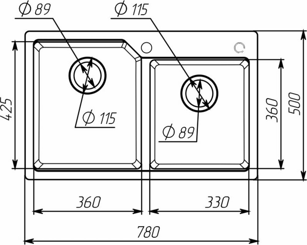VALESO Гранітна мийка для кухні VALESO HARMONY 7850 матова Чорна Киев - изображение 2