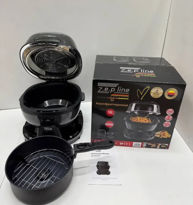 Смарт-аэрофритюрница с функцией вращения на 18 программ Zepline ZP-140 10литров 4000Вт Коломия - фото 6