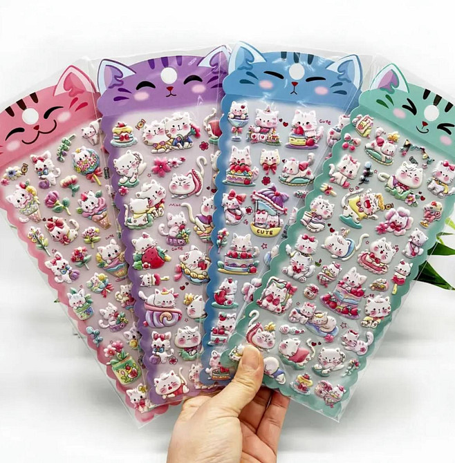 3D стикеры котики – 1 лист (цвет случайный) Киев - изображение 5