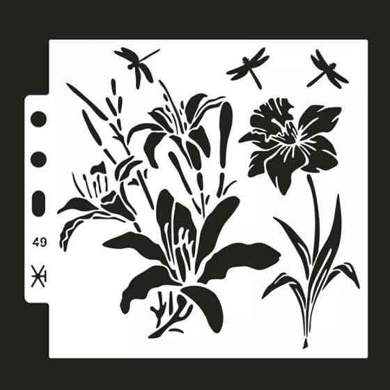 Трафарет для торта "Квіточки" - розмір 13*14см, харчовий пластик Київ