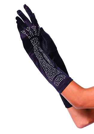 Рукавички зі стразами Skeleton Bone Elbow Length Gloves від Rhinestone Leg Avenue, чорні O\S Sex Aura Київ