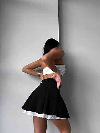 Женская трендовая юбка-шорты вельвет + коттон Черный, 42/44 Одесса