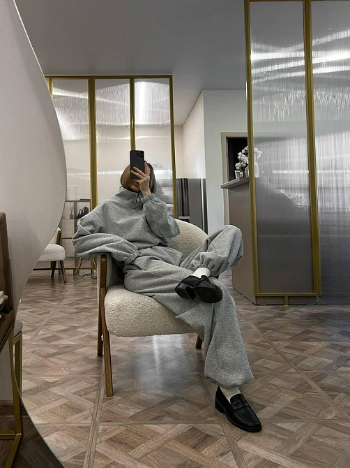 Женский теплый повседневный комбинезон трехнить на флисе Меланж, 42/46 Одесса - изображение 4