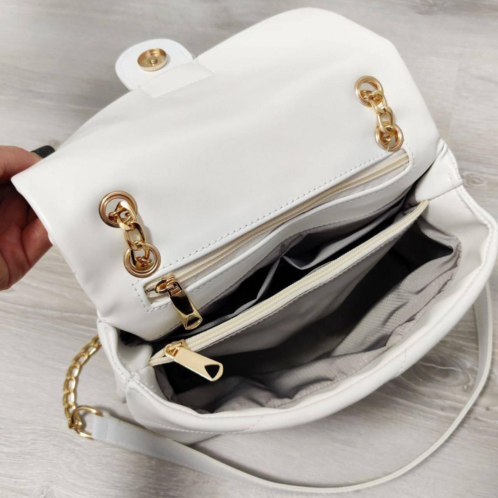 Брендова жіноча сумка. Жіноча біла сумка маленька через плече. 873 Київ - фото 4