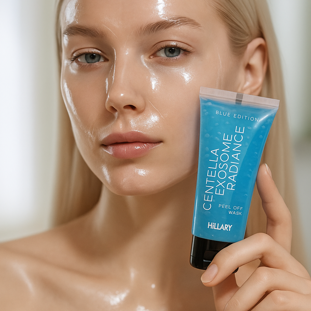 Сяюча маска-плівка з екзосомами центели Centella Exosome Radiance Peel-Off Mask (Blue Edition) Hillary 90 мл Київ - фото 11