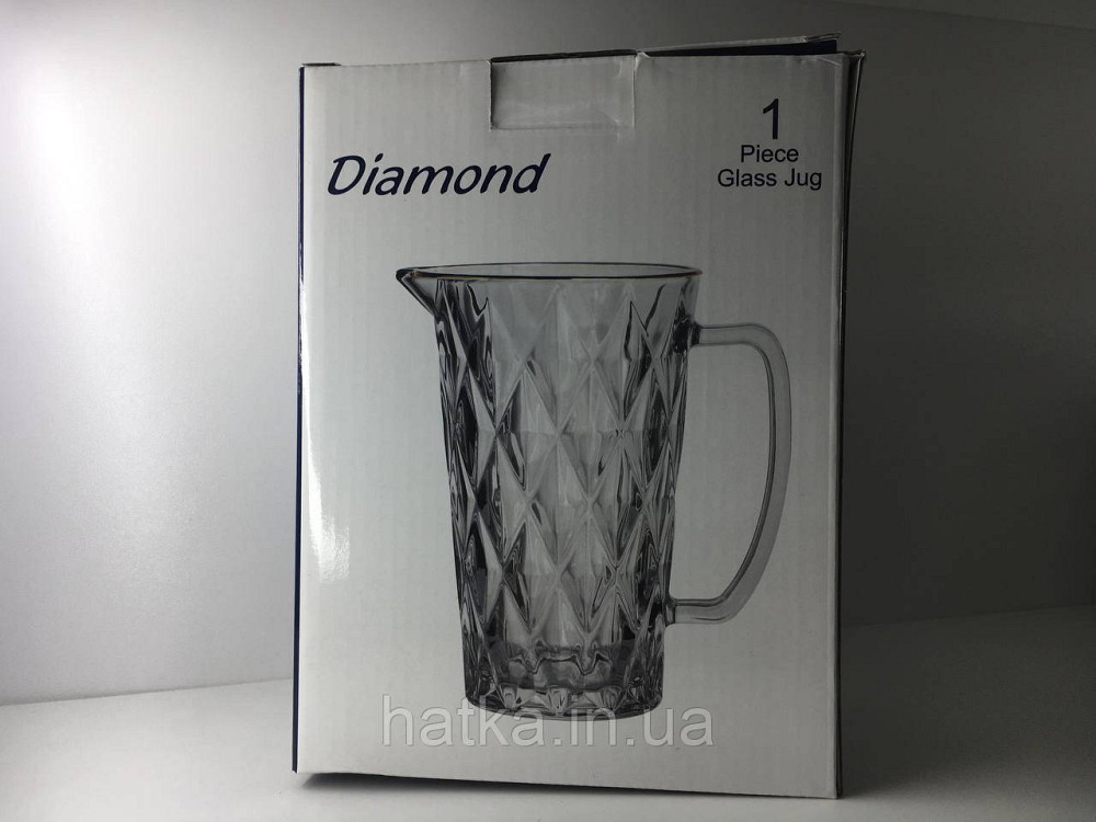 Глечик "Золотий смарагд" 1000 мл товсте скло для напоїв прозорий із золотим обідком Київ - фото 7