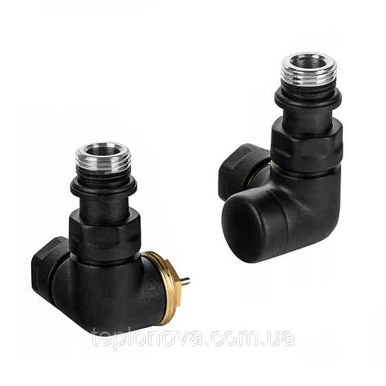 Комплект вентилів термостатичний Vario Term VISION 3-севий, лівий, чорний структурний Чернівці