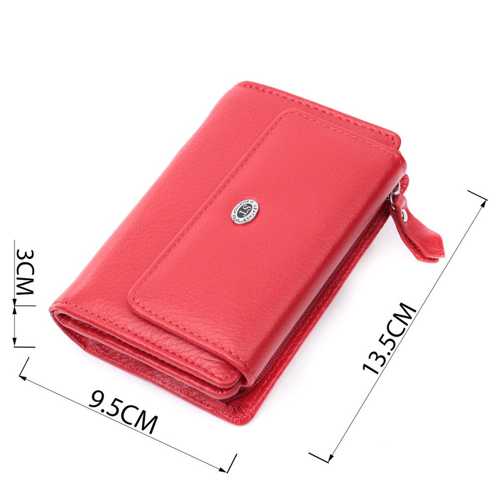 Идеальный кошелек с монетницей из натуральной кожи ST Leather 22739 Красный Киев - изображение 9