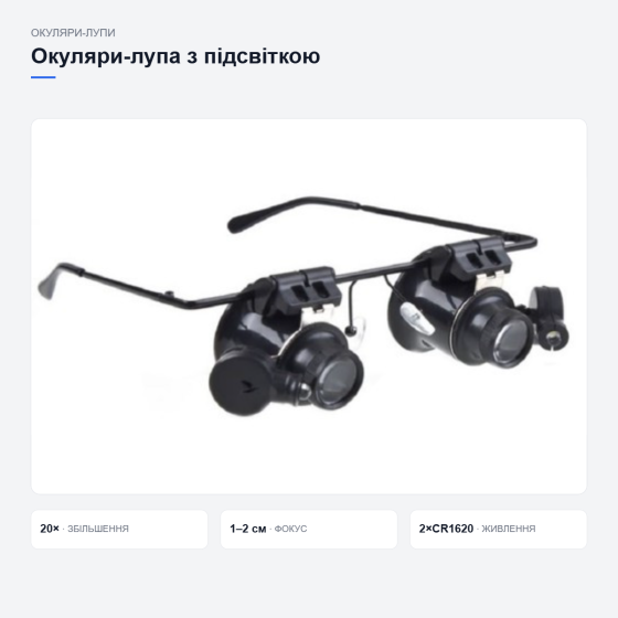 Окуляри-лупа з підсвіткою Київ