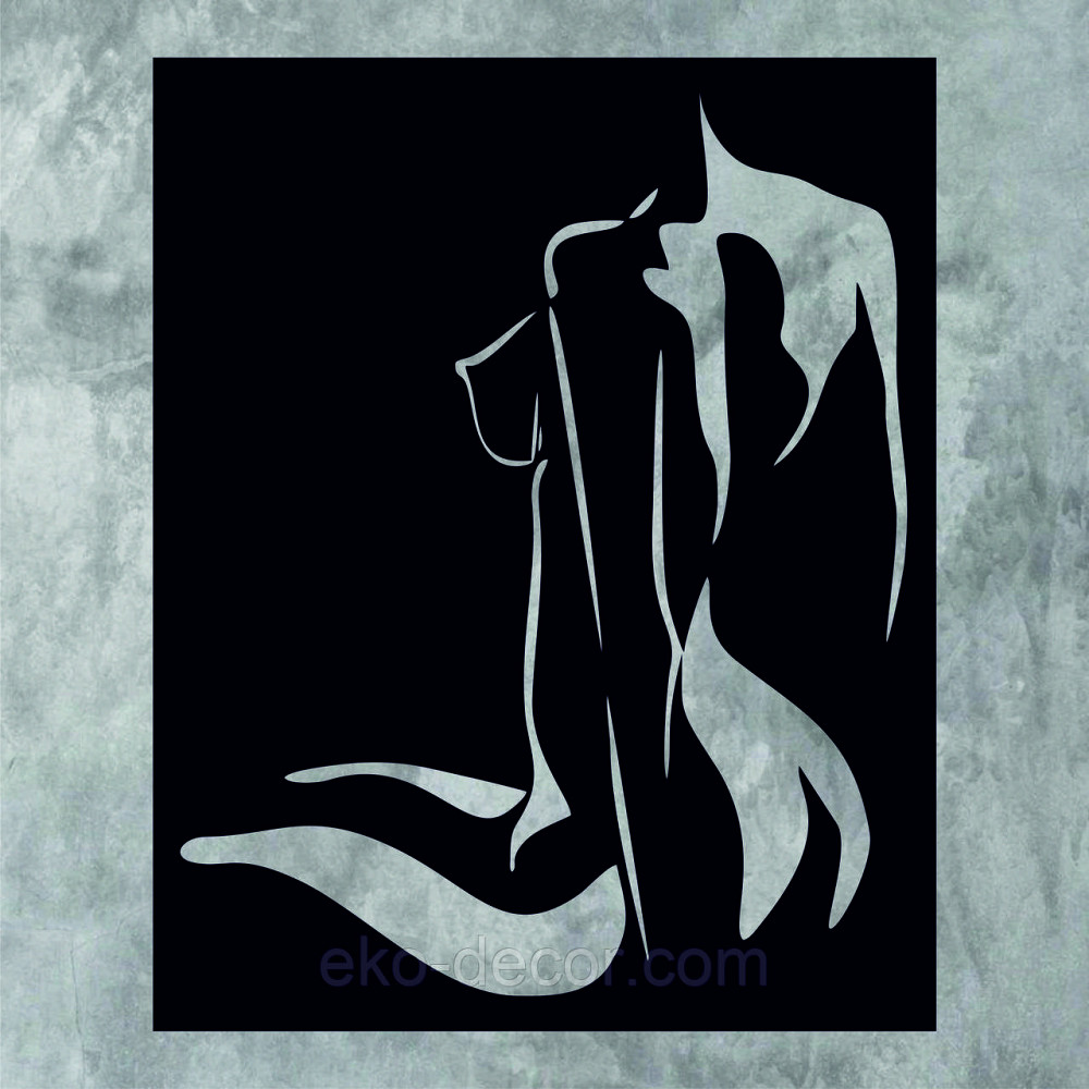 Декоративное настенное Панно «Силуэт женщины», Декор на стену 110*88 см, Черный Киев - изображение 7