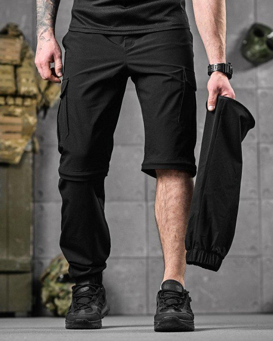 Стрейчевые летние такатические штаны-шорты PARADOX черные ДЛ6297 Одесса - изображение 11