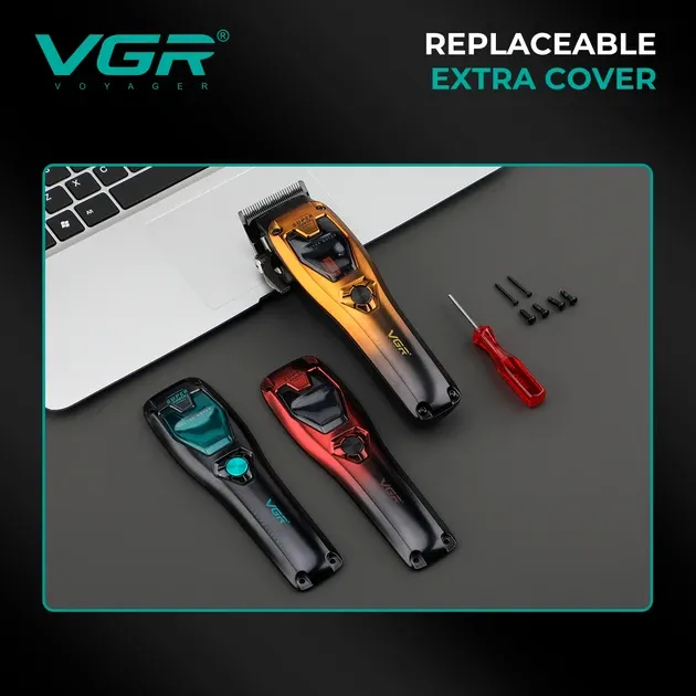 Машинка для стрижки V-668 акумуляторна зі змінними накладками корпусу та насадками Одеса - фото 7