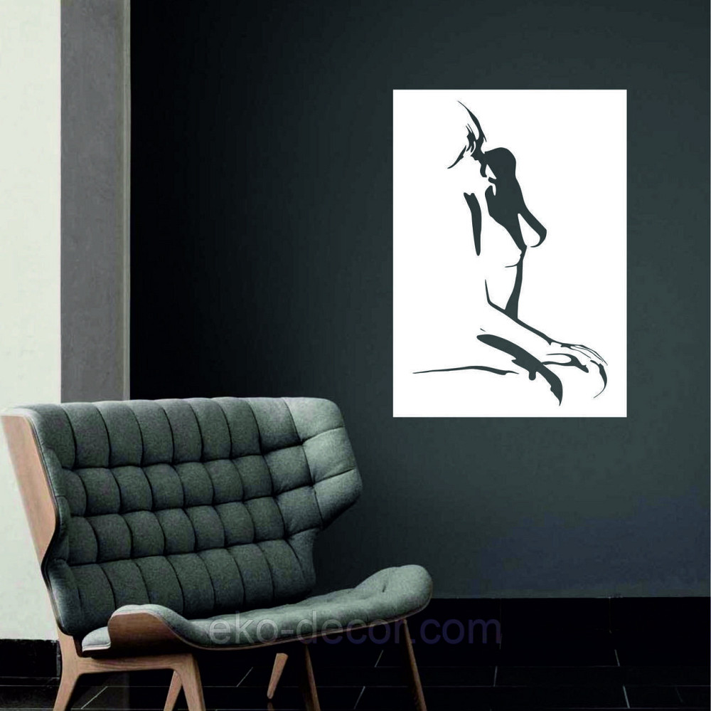 Декоративное настенное Панно «Силуэт женщины», Декор на стену 50*35 см, Белый Киев - изображение 4