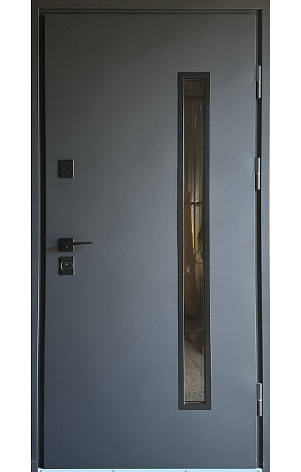Двери уличные Redfort, модель Стрит Грей Люкс со стеклом (Металл/МДФ) , комплектация Комфорт (3 контура) С ТЕРМОРАЗРЫВОМ Киев - изображение 1