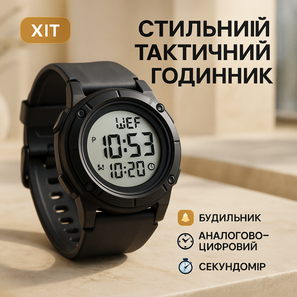 Мужские часы стильные часы на руку SKMEI, Армейские электронные часы спортивные армейские XV-16 Львов - изображение 15