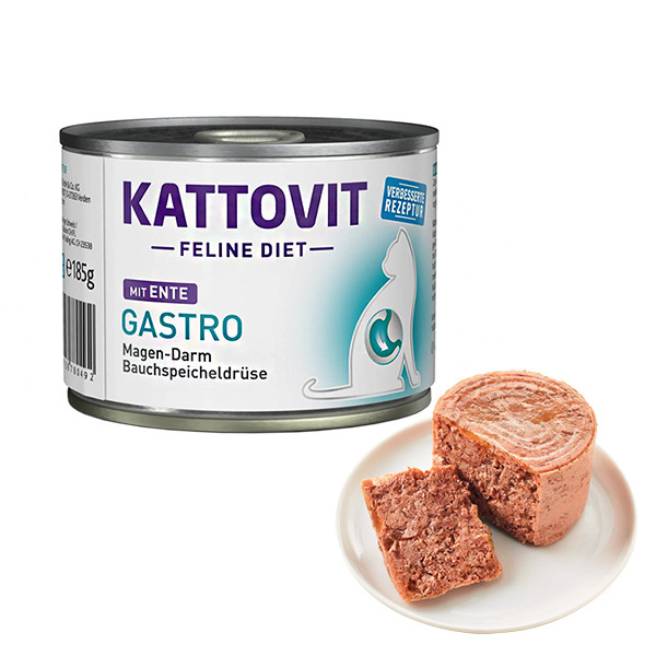 Kattovit Veterinary Gastro Duck КАТТОВІТ ГАСТРО КАЧКА повнораціонний беззерновий вологий дієтичний корм для котів із захворюваннями шлунково-кишкового Київ - фото 1
