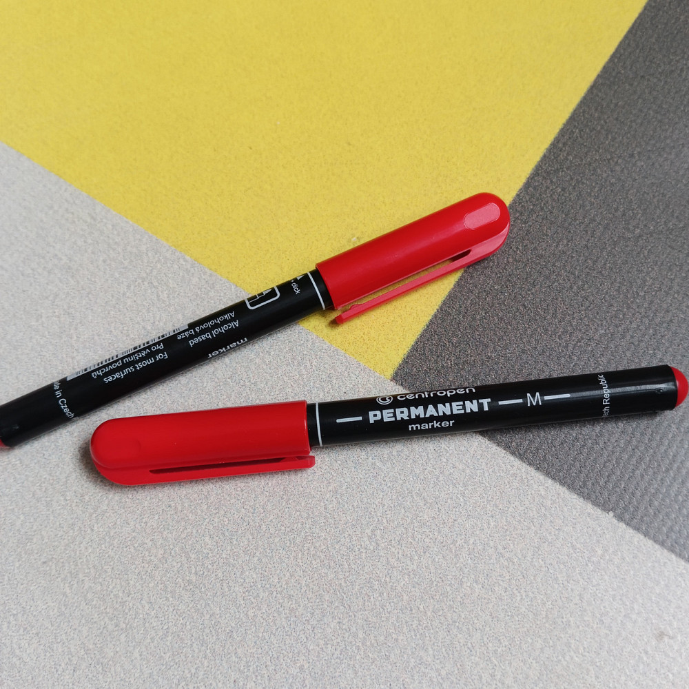 Маркер Centropen перманентный тонкий 1 мм красний Киев - изображение 1