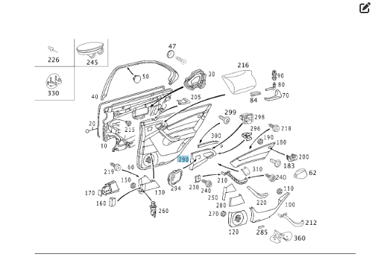 Mercedes-Benz  A2207309031 1A55 Накладка бежева блоку кнопок регулювання заднього сидіння на карті задніх правих дверей S-class long V220 Одеса - фото 2