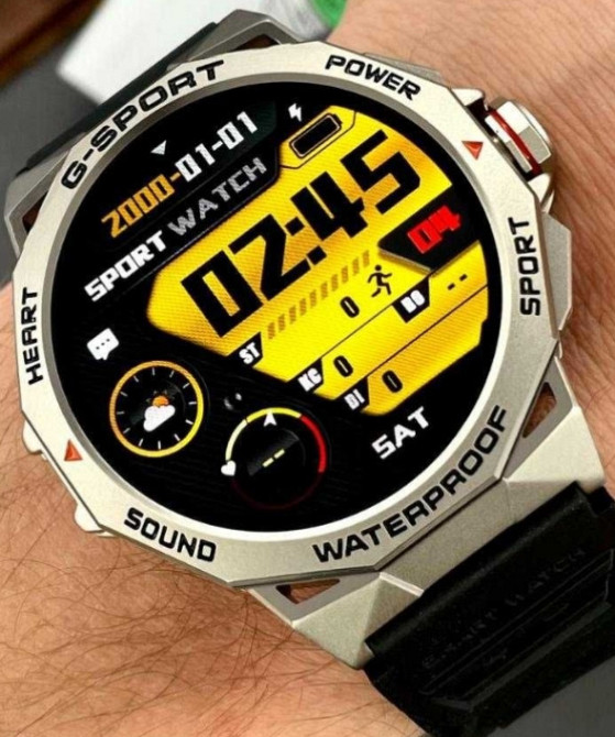 Годинник з пульсометром Modfit Endurance Silver-Black та захистом IP68 Київ - фото 7