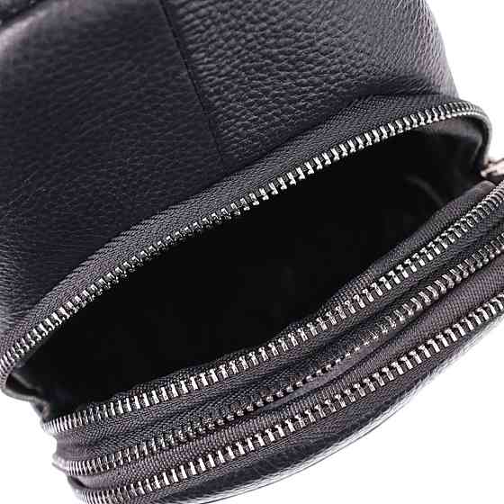 Мужская сумка через плечо из натуральной кожи Черный (Vintage) Киев