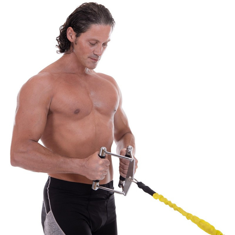 Рукоятка для тяги к животу (узкий параллельный хват) обрезиненная Zelart 2730 хром Киев - изображение 10