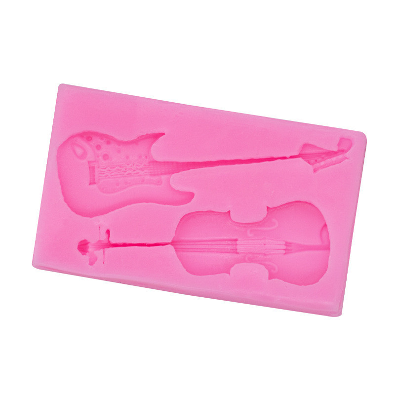Молд силиконовый Скрипка и гитара 80 на 47 мм розовый Киев - изображение 4