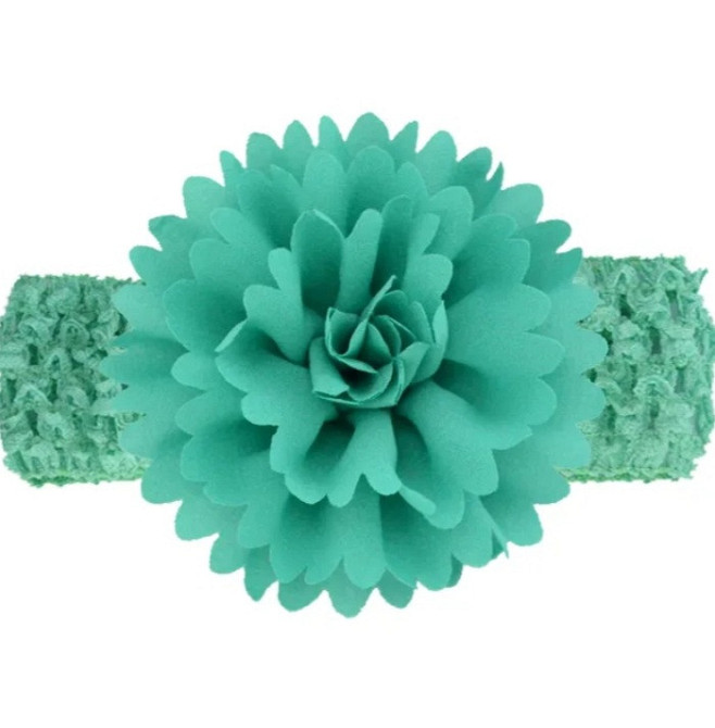 Повязка для девочки на голову с цветком 30-50 см бирюзовый Киев - изображение 1