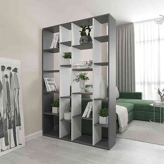 Стеллаж VAYS D-2, книжная полка с 20 ячейками, этажерка из ЛДСП для дома, игрушек и декора, 117×30×178 см Львов