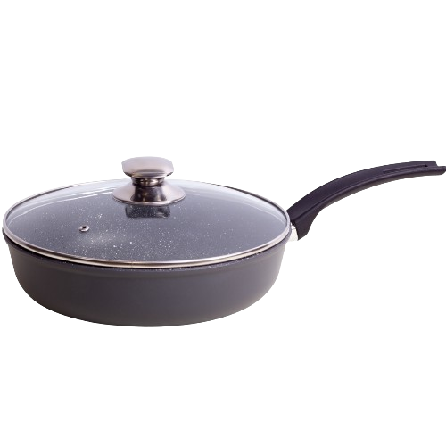 Сковорідка d22см скляна кришка а/п Dark Grey granite АD40223 ТАЛКО Житомир - фото 1