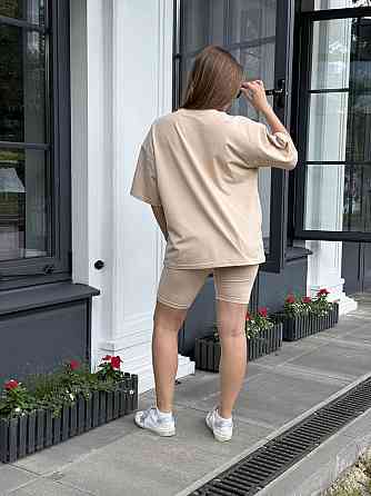 Футболка и велосипедки женские кулир Бежевый XS-S Харьков