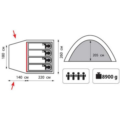 Палатка Tramp Bell 4 v2 (TRT-081) Винница - изображение 2