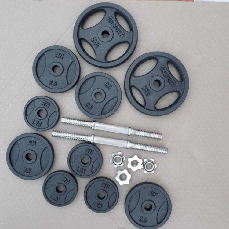 Лавка для жиму з тягою + 4 грифа + Металеві диски 65 кг Гантелі, гирі, штанги та диски набір Київ - фото 5