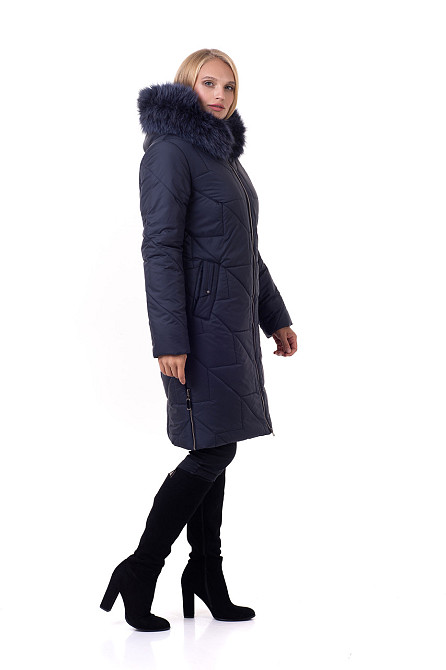 Молодіжний пуховик синій із капюшоном Київ - фото 2